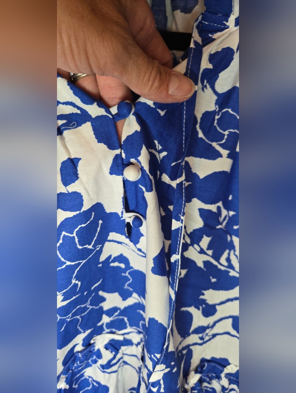 NWT Tuckernuck Hyacinth House Thea Blue Floral Short Sleeve Ruffled Mini Dress S - Picture 4 of 9